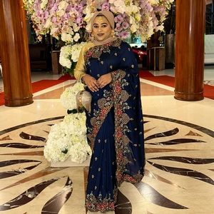 Navy blue saree/ sari